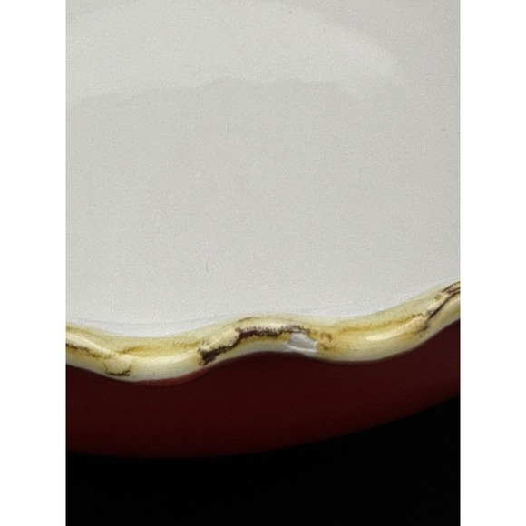 Sur La Table Italy Bowl Scalloped Large 11” Salad Pasta Serving Red White Deep - Picture 6 of 9